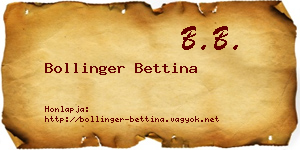 Bollinger Bettina névjegykártya